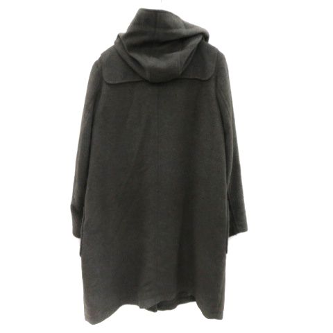 國學院高校ダークグレー ダッフルコート フード付き