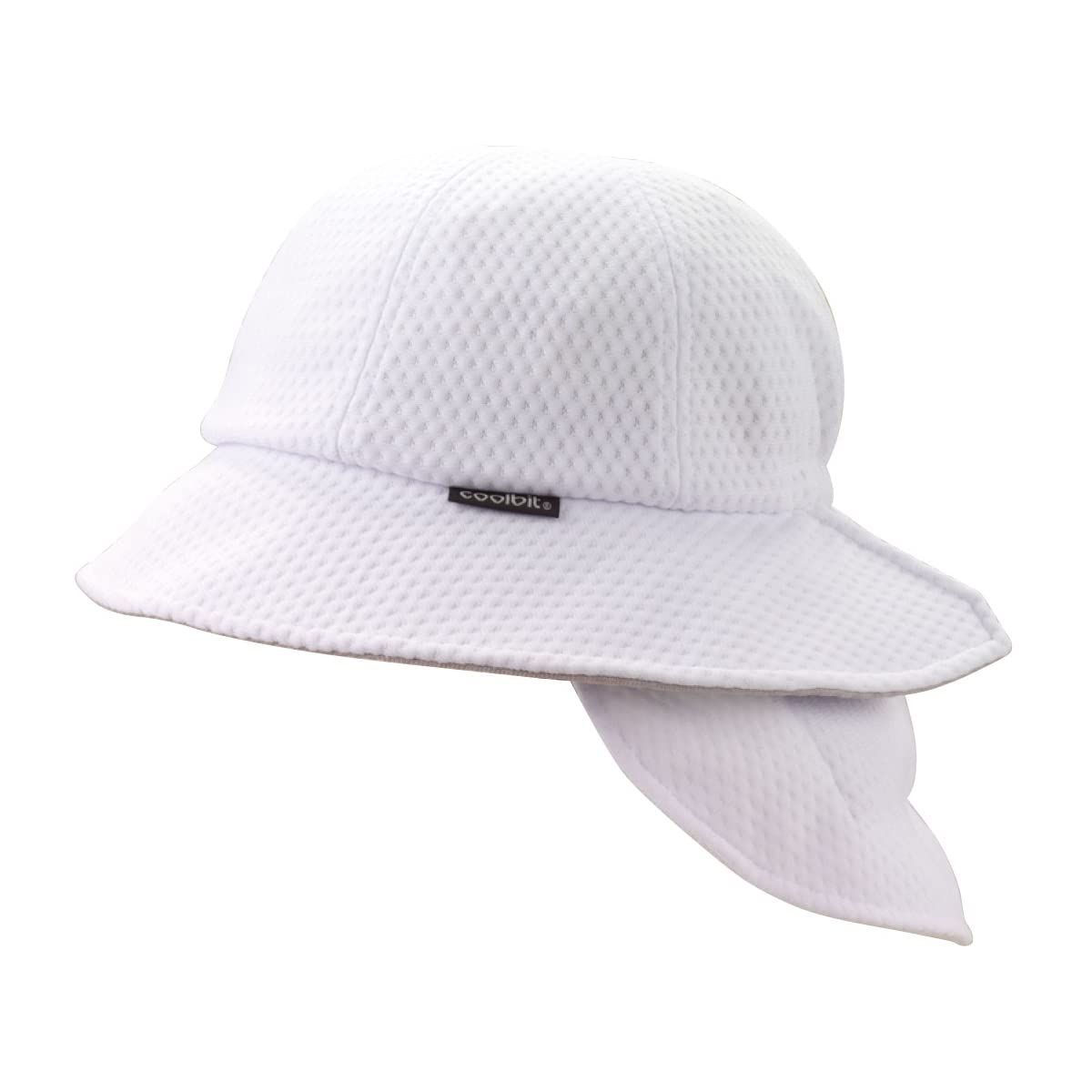 ホワイト [coolbit] クールビット 水だけで 冷える帽子 UV フラップ 帽子 日よけ帽子 子ども 熱中症対策 キッズ ハット 日よけ タレ (ホワイト)