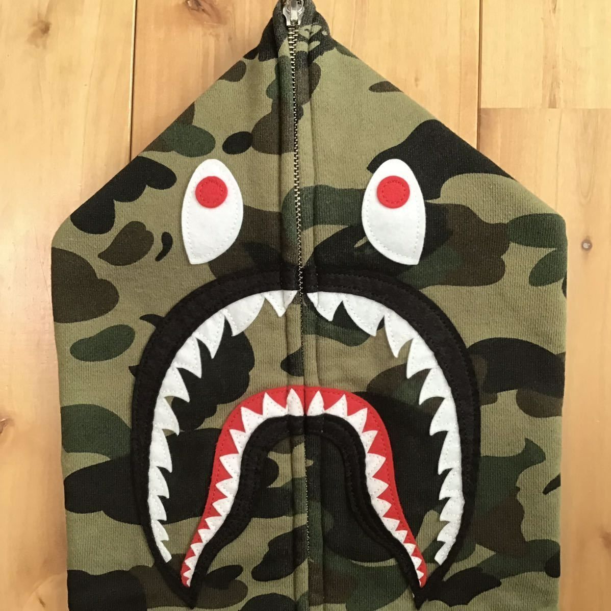 1st camo green シャーク パーカー Sサイズ shark full zip hoodie a