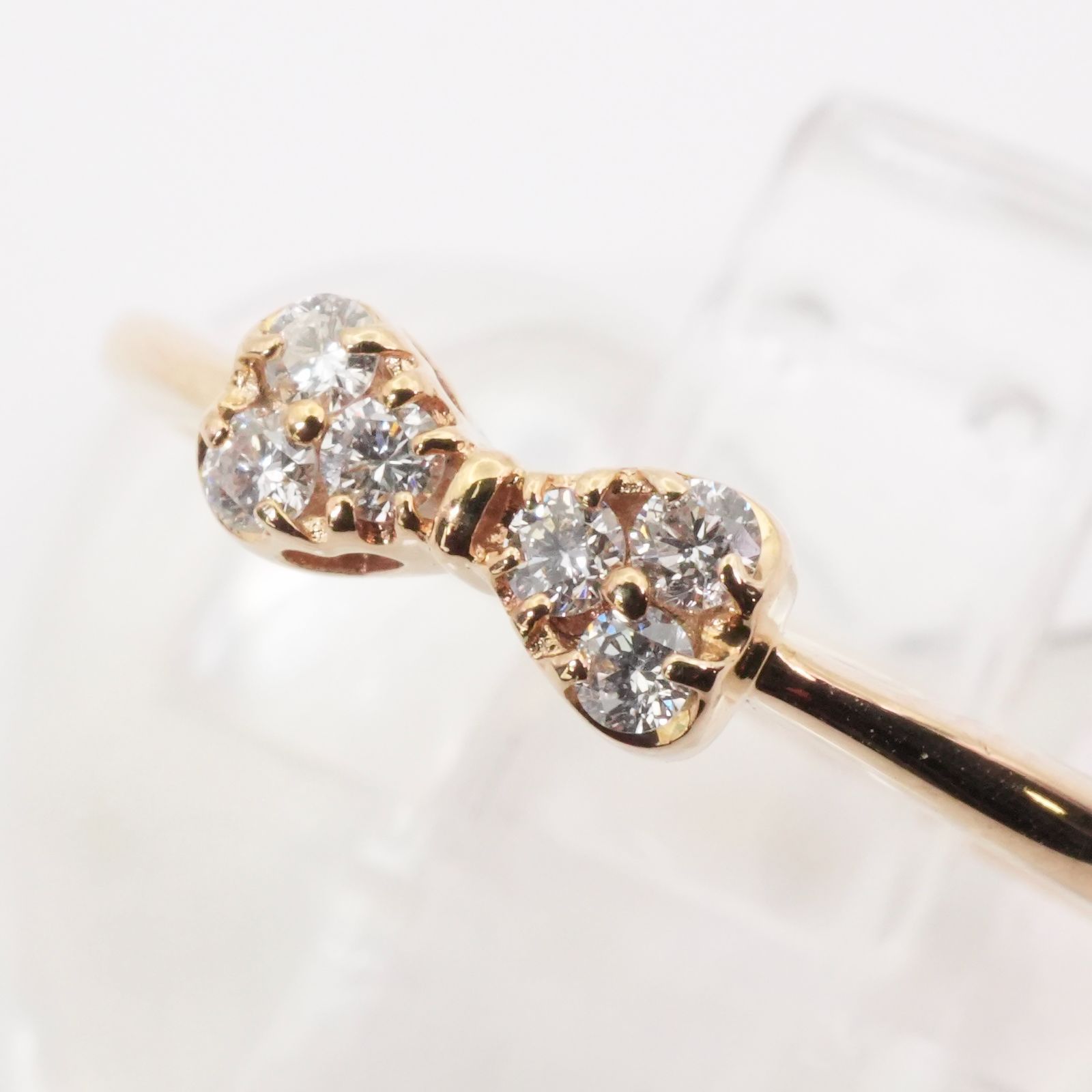 美品 ポンテヴェキオ K18×ダイヤ リボン リング パヴェ/24-4206 - メルカリ 