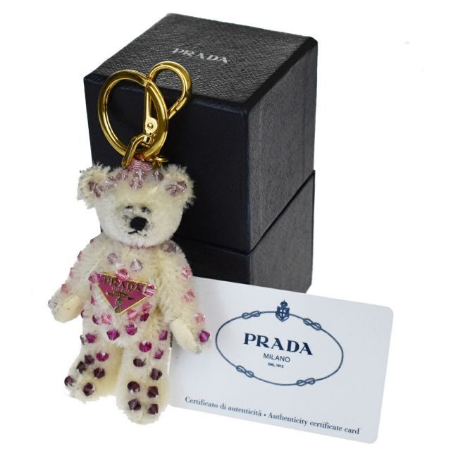 【中古】 プラダ(Prada) クマ キーホルダー (ホワイト) 01GC611