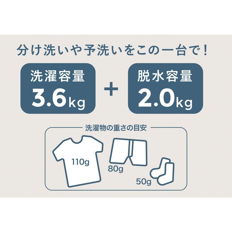  小型洗濯機 二槽式 軽量 ウォッシュマン ホワイト TOM 05 W 分け洗い ミニ洗濯機 省エネ 下着 赤ちゃん肌着 靴下 洗濯 脱水 シービージャパン CBJ その他 洗濯機