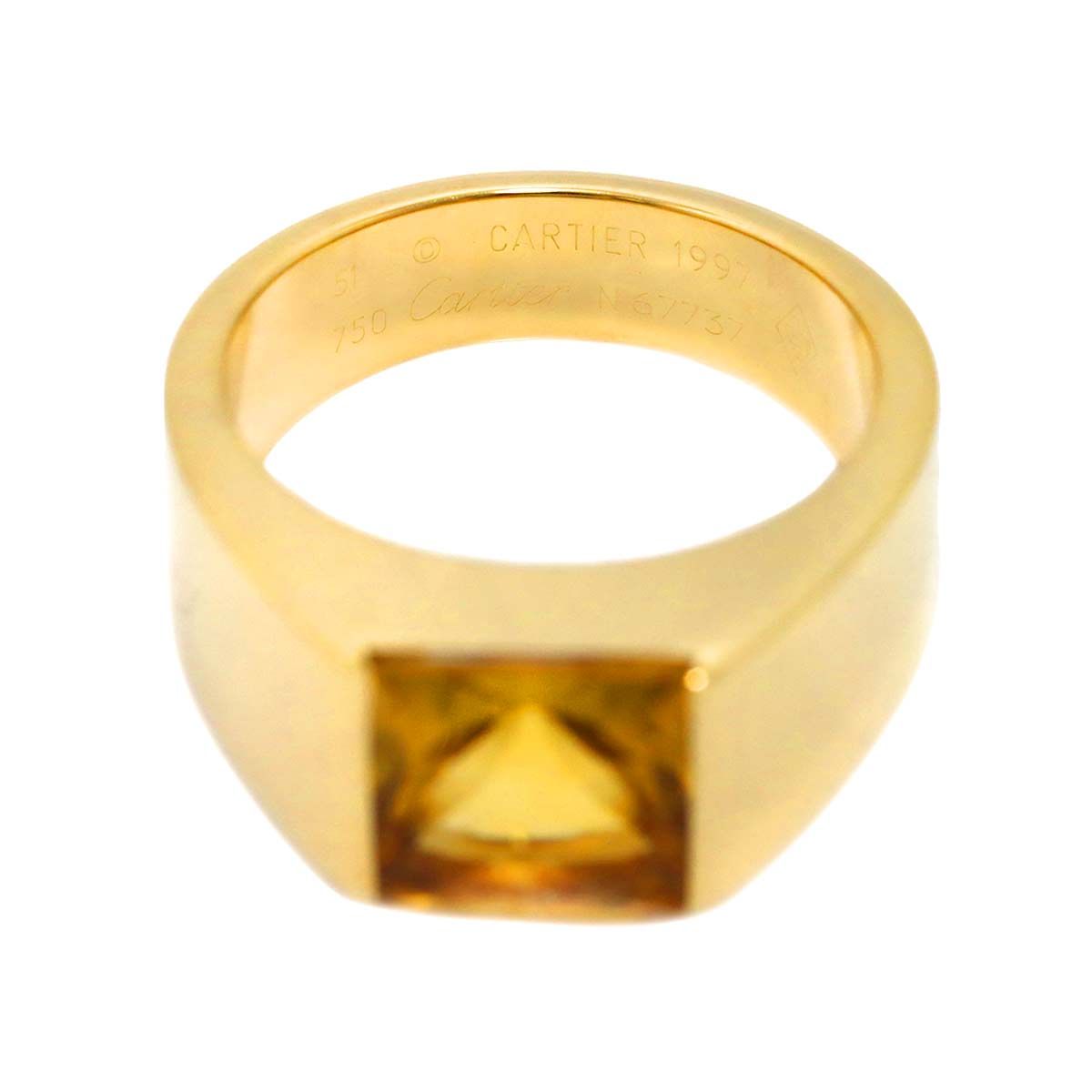 カルティエ Cartier タンク #51 リング シトリン K18 YG