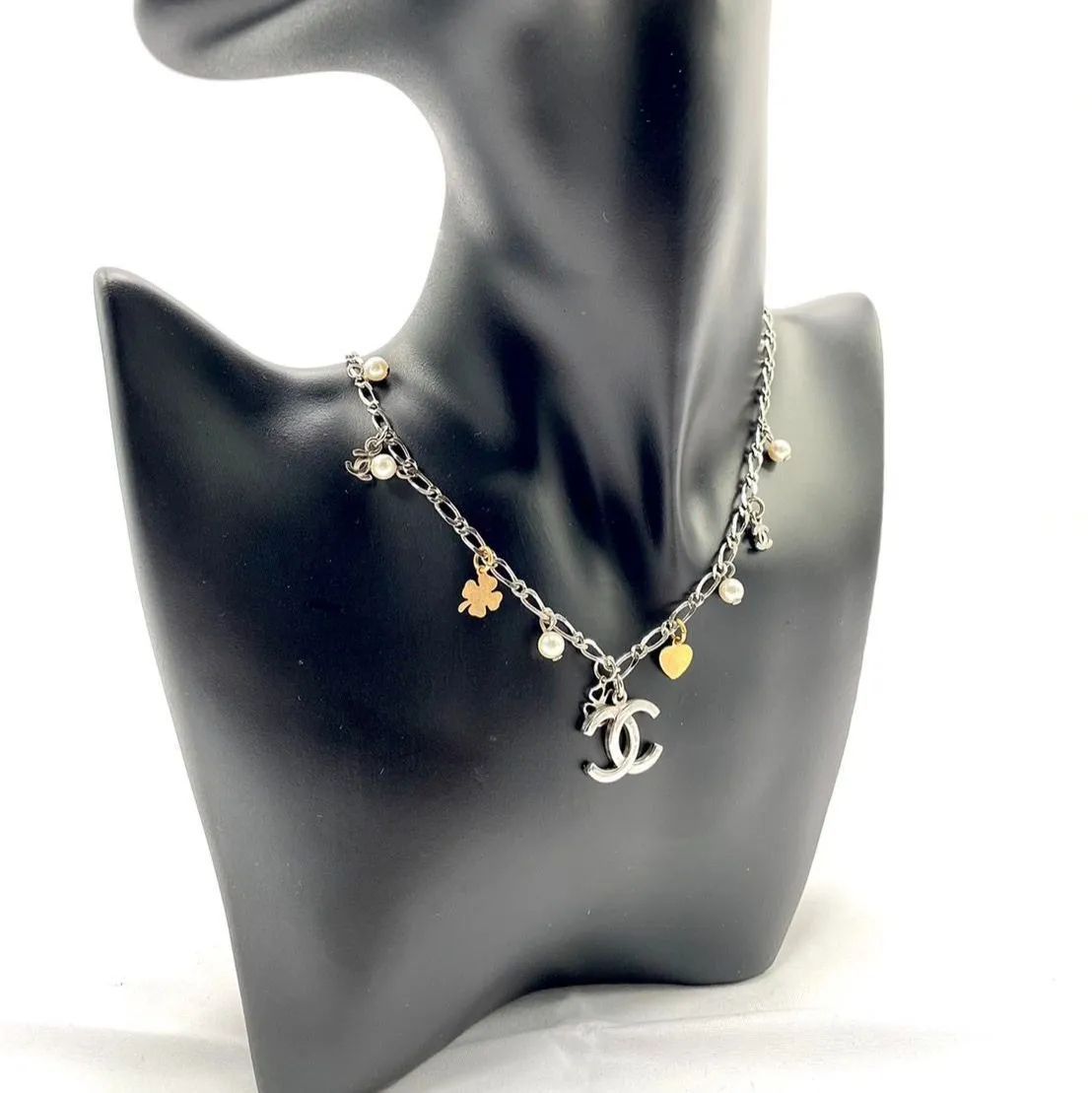 【希少】CHANEL ココマーク ネックレス 希少】CHANEL シャネル ココマークフェイクパールネックレス