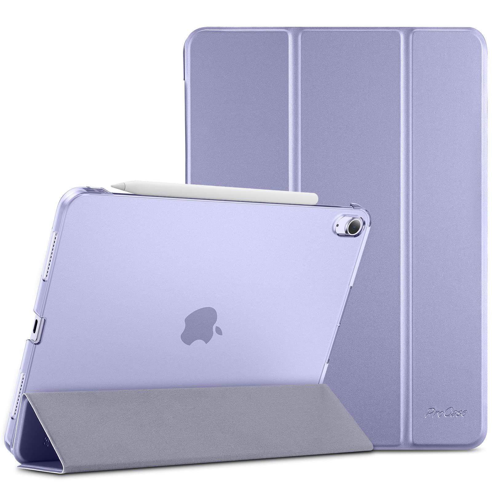 【数量限定】2対応 対応端末：iPad Pencil Air Apple 第5世代 半透明バックカバー 2022(A2588 フォリオ保護ケース A2589 三つ折り A2591)、iPad スタンド Air 軽量 第4世代 ケース 2020(A2324 (2
