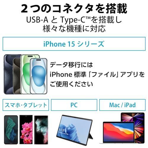 エレコム USBメモリ 128GB USB3.2（Gen1） Type-C キャップ式 ブラック MF-CAU32128GBK