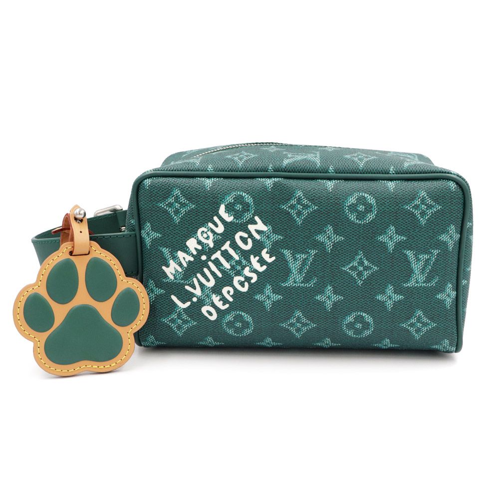 ルイ ヴィトン ロッカー ドップ キット セカンドバッグ モノグラムヘリテージ カーフスキン レザー グリーン シルバー金具 M12688 LOUIS VUITTON