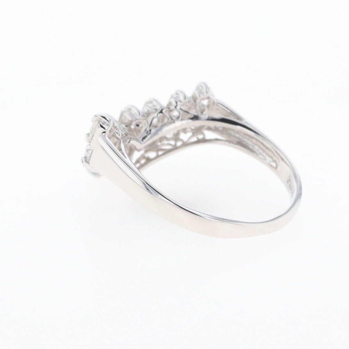 メレダイヤ デザインリング プラチナ 指輪 リング 15.5号 Pt900  