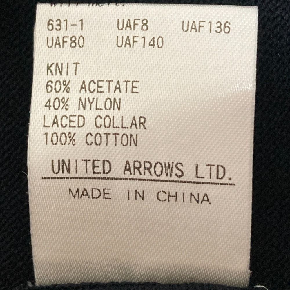 美品 UNITED ARROWS ユナイテッドアローズ 半袖 襟付きニットカットソー ネイビー レディース 古着 中古 BEAUTY&YOUTH UNITED ARROWS - BEAUTY&YOUTH UNITED ARROWS T