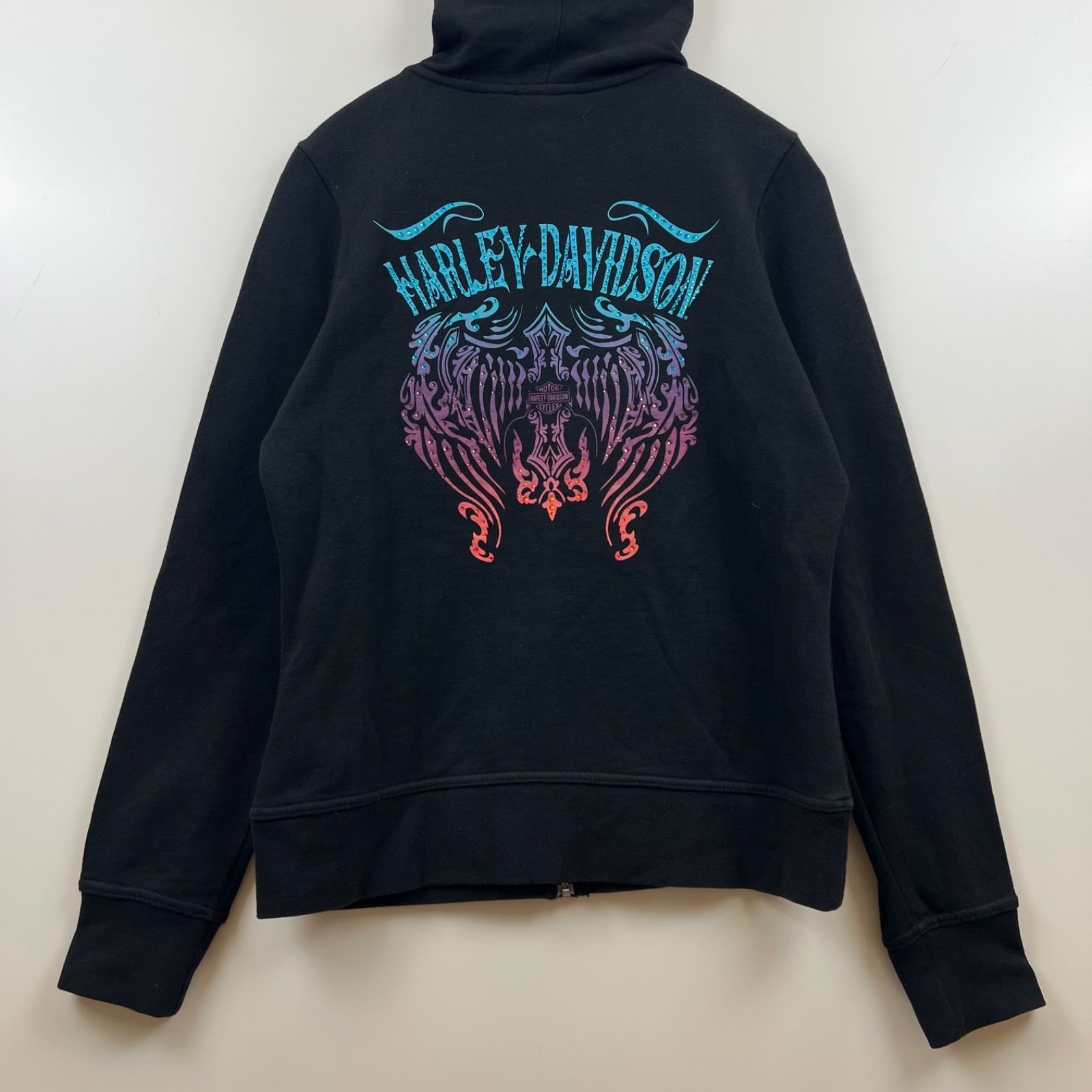 HARLEY-DAVIDSON archive grunge decoration zip hoodie S