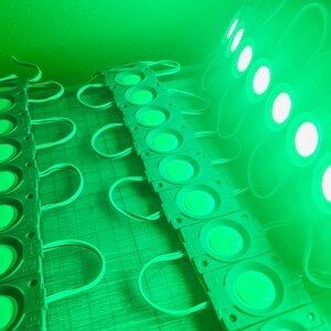 AmeCanJapan 80コマ 24V トラック用品 シャーシマーカー LED マーカーランプ タイヤ灯 作業灯 路肩灯 チップマーカー 緑 グリーン 輝