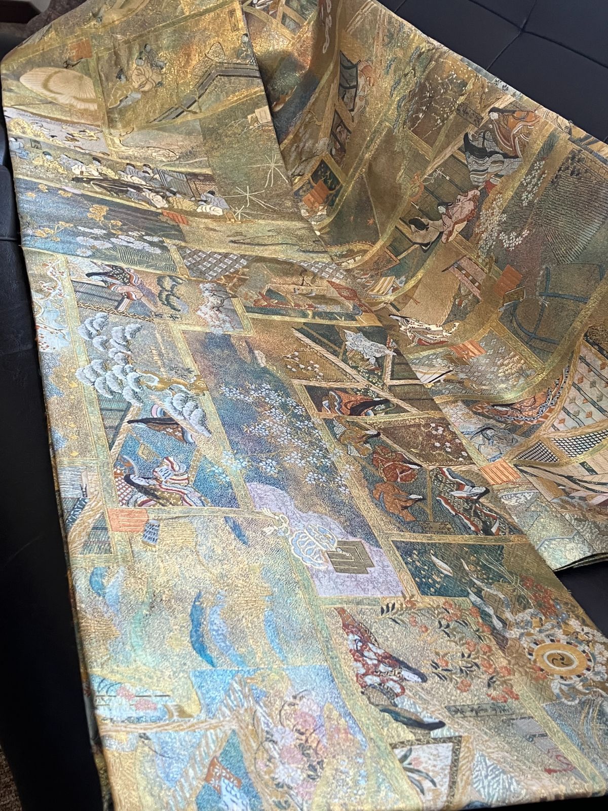 美品！24金プラチナ 源氏物語 帯 楽天市場】24金（帯｜和服）：レディースファッションの通販