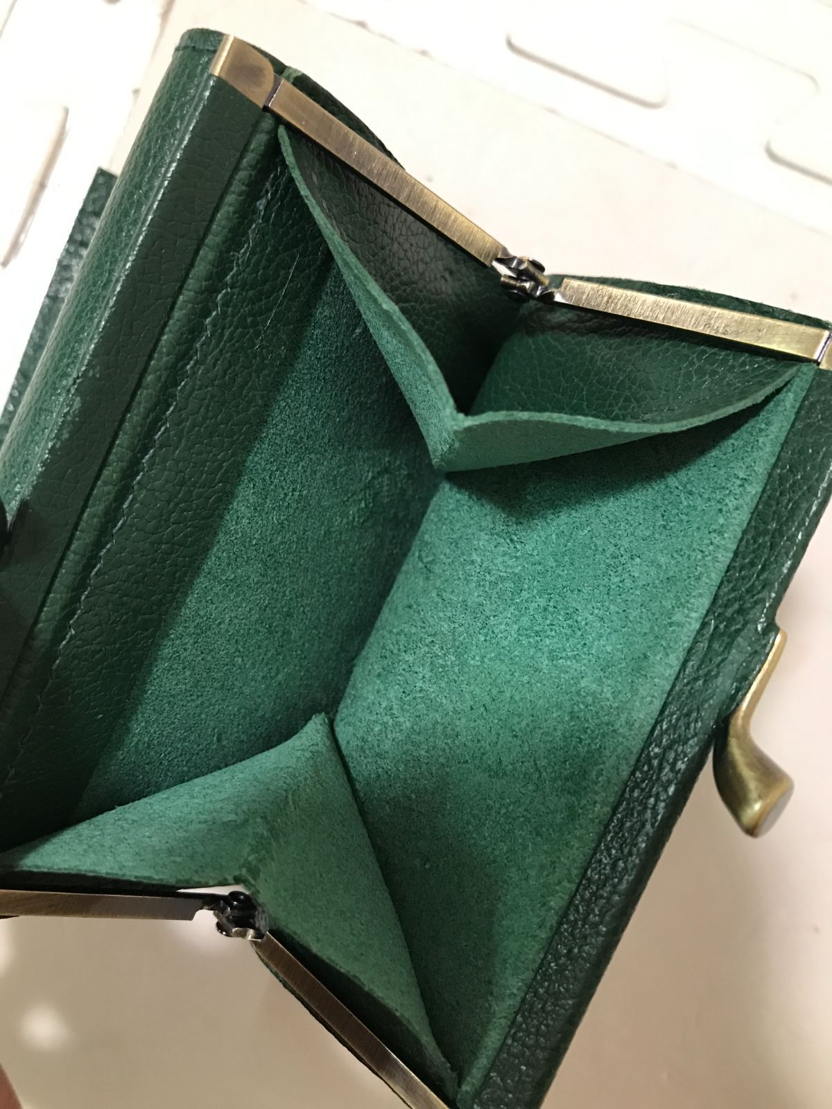 イルビゾンテ がま口 2つ折り財布 グリーン C0423 イル ビゾンテ IL