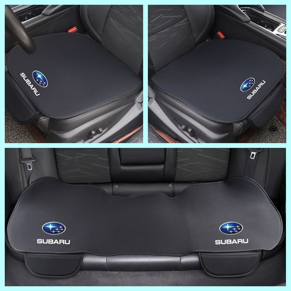 スバル Subaru ロゴ入り 車用 シートカバー シートクッション カーシートカバー 座布団滑り止め 前座席用2枚 後部座席用1枚 ブラック XV B4 BRZ G4 S4 WRX インプレッサ レヴォーグ XV BRZ
