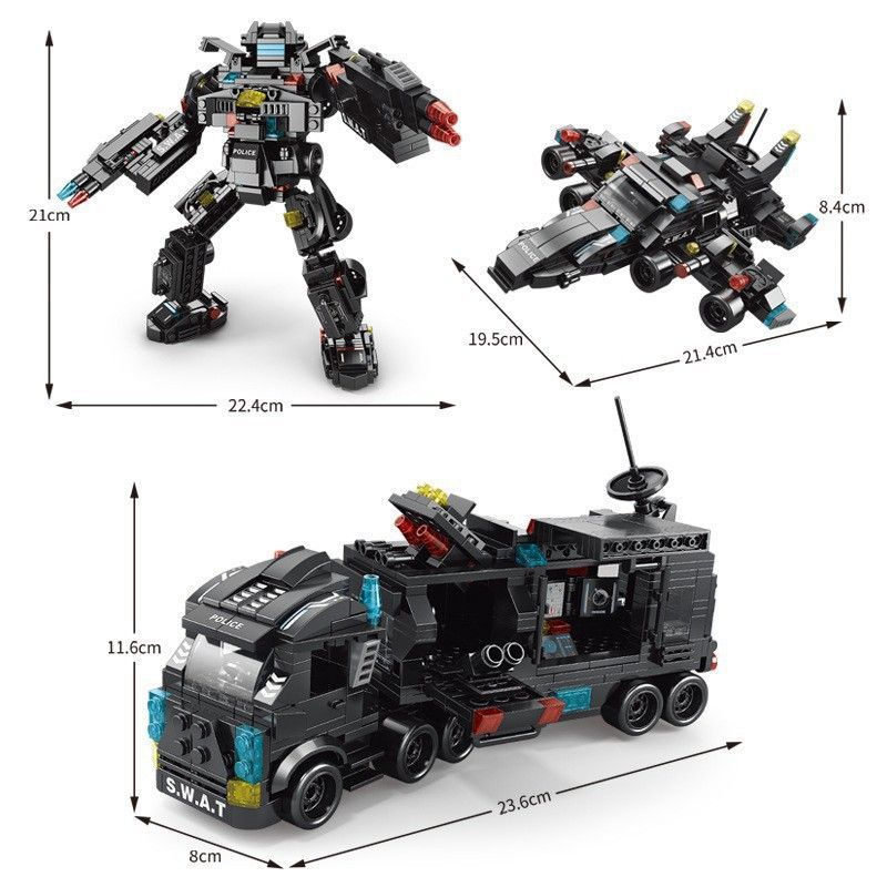 レゴ 互換シティ SWAT 変換ロボット軍用機互換レゴビルディング