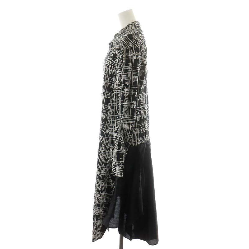 狂気を帯びて交わる五線のロングシャツ　hazama 7/1まで限定販売】ハザマ hazama 狂気を帯びて交わる五線の