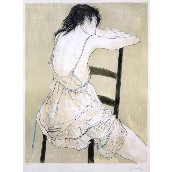 ジャン・ジャンセン(Jean Jansem)「バラ色のペチコートの少女