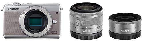 【中古】「非常に良い（無料延長保証）」Canon ミラーレス一眼カメラ EOS M100 ダブルレンズキット (グレー) EOSM100GY-WLK 中古】「非常に良い（無料延長保証）」Canon ミラーレス一眼カメラ EOS