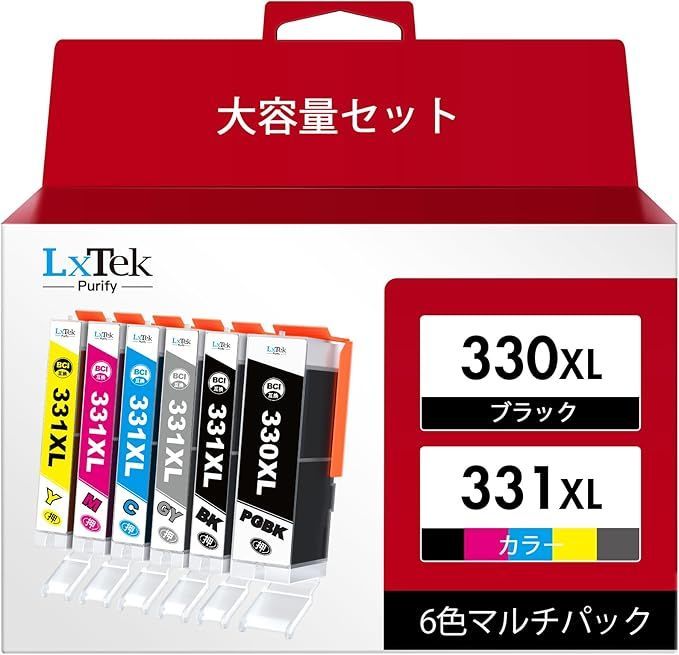 【在庫処分】LxTek Purify BCI-331XL BCI-330XL 互換インクカートリッジ キヤノン (Canon) 用 330 331 6色マルチパック BCI-331+330/6MP インク 対応機種：PIXUS TS8530 TS863