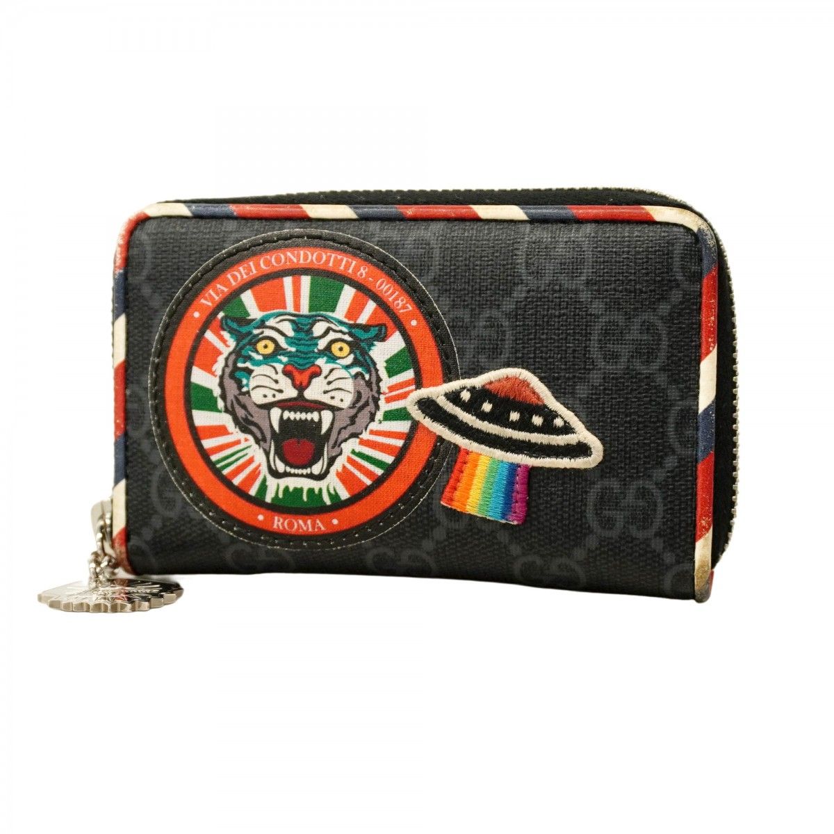 5mc3322-h グッチ コインケース GGスプリーム 496343 PVC ブラック シルバー金具 メンズ