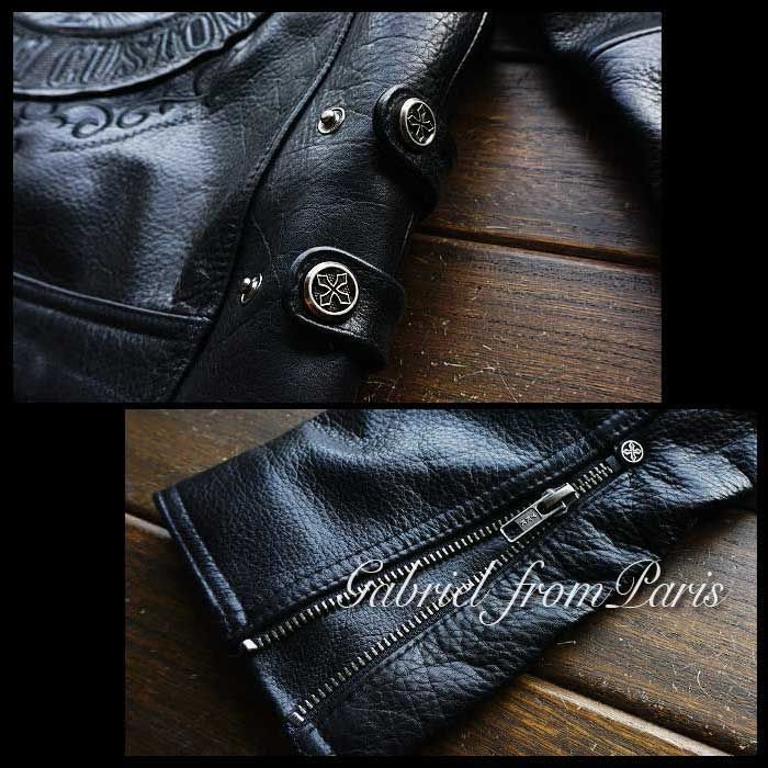 最高峰22万□GABRIEL 最上級ナッパ・超豪華刺繍 ドクロ カウハイド