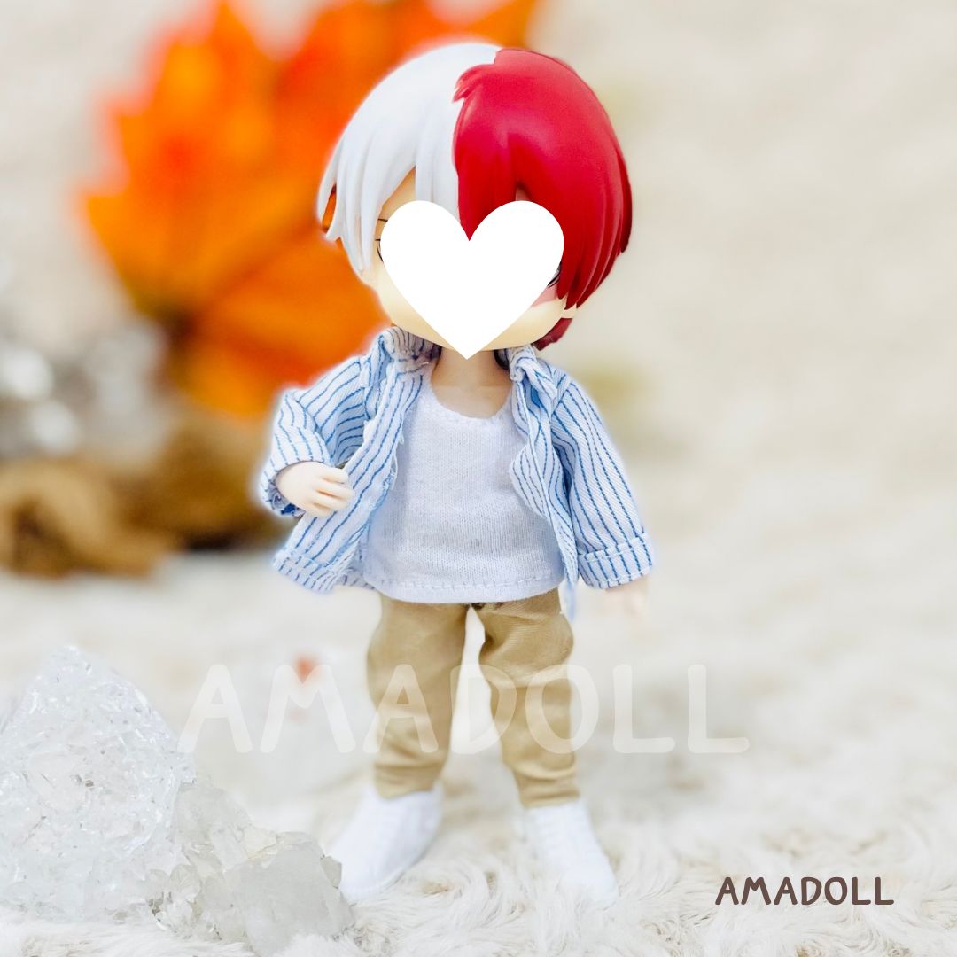 オビツ11 服 男の子 ズボン シャツ セット 靴 白 ねんどろいど