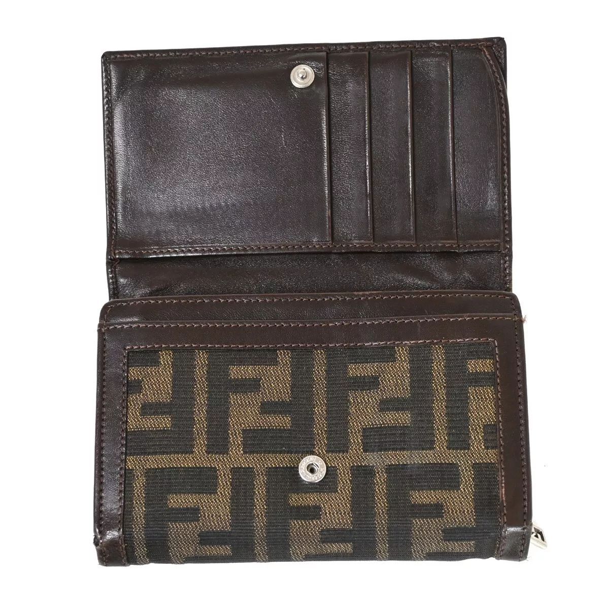 FENDI フェンディ ズッカ柄 ブラウン 二つ折り財布 ズッカ - 二つ折り 