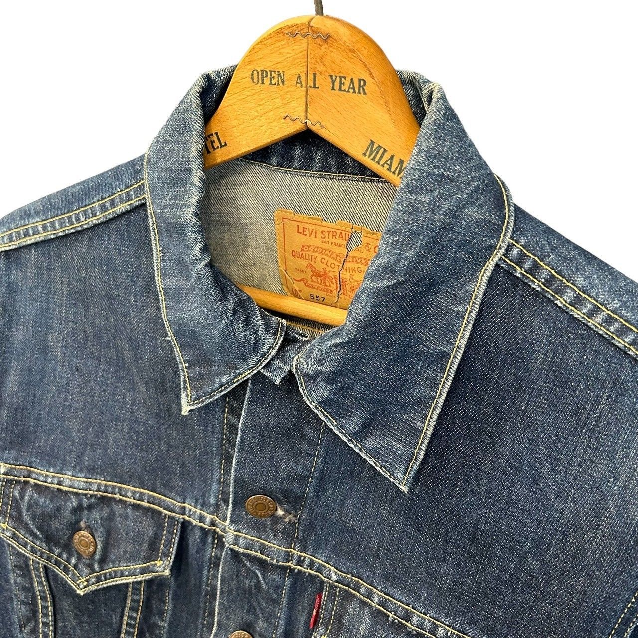 60s ビンテージ LEVI'S 557 Big E デニム ジャケット サイズ42 3rd サード USA製 60年代 vintage リーバイス  ビッグE サード ジージャン アメリカ製 濃 - メルカリ