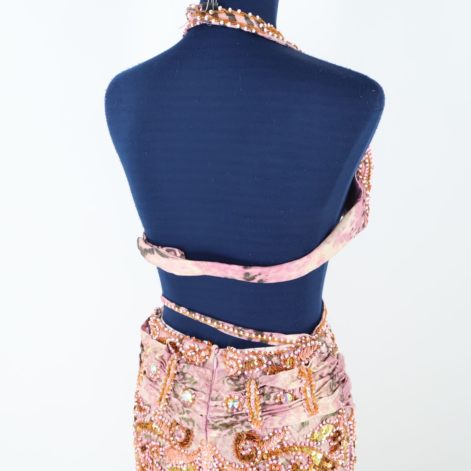 エジプト製 ベリーダンス用オリエンタル衣装】薄ピンク Queen