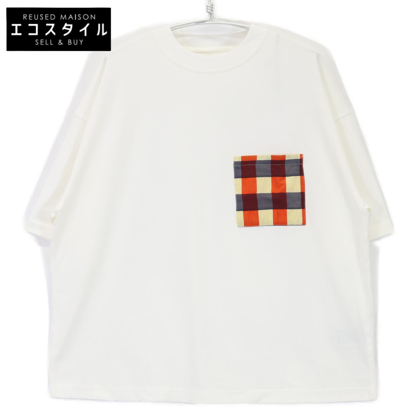 BOTTEGA VENETA ボッテガヴェネタ 821360 ﾎﾜｲﾄ ｷﾞﾝｶﾞﾑﾁｪｯｸ Tｼｬﾂ