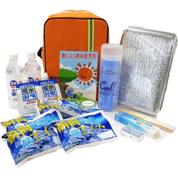 熱中症対策キット熱中症予防 工事現場 熱中症対策 作業員 経口補水液 保存水 タオル 体温計 扇子