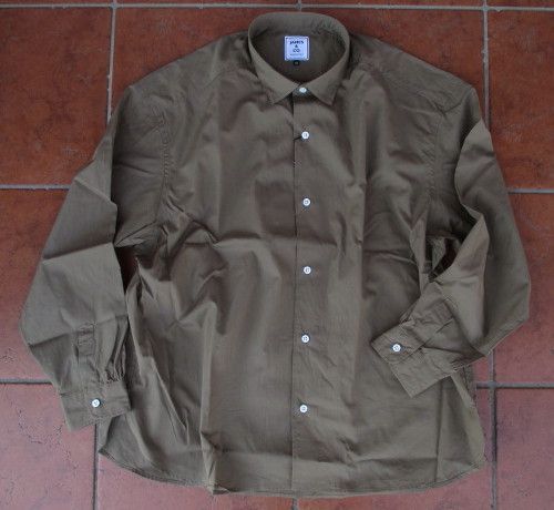 定価18700円の商品 ジャパンメイド こだわりのシャツ 小さめの襟元とビッグサイズのサイズ感で羽織るように着る JAMES-CO JAPAN SMALL COLLAR BIG SHIRTS