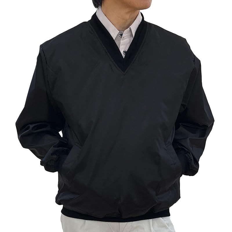 [TEAGLES] Vヤッケ 上 防寒 作業着 撥水 防風 秋 冬 中綿 キルト メンズ 軽量 トーマセンイ 14695 (5L， ブラック)