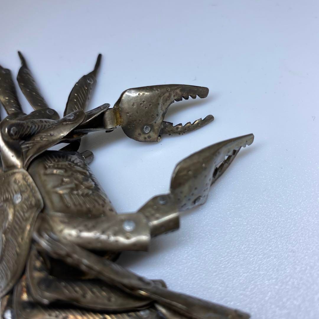 弘美 銀製 自在カニA 24g/最大幅約13㎝ 東Y6-0726☆2Fトヒエ