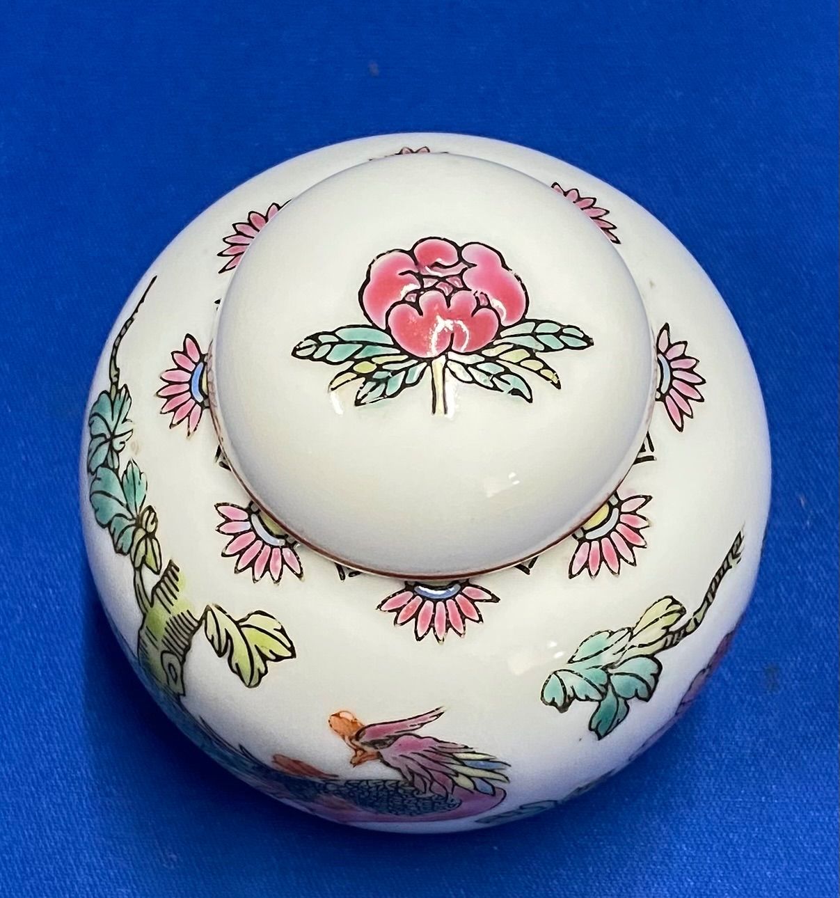 清代花鳥茶壺 希少⭐︎中国景德鎮 茶壺 ミニ壺 粉彩 色絵 花鳥絵 茶道具