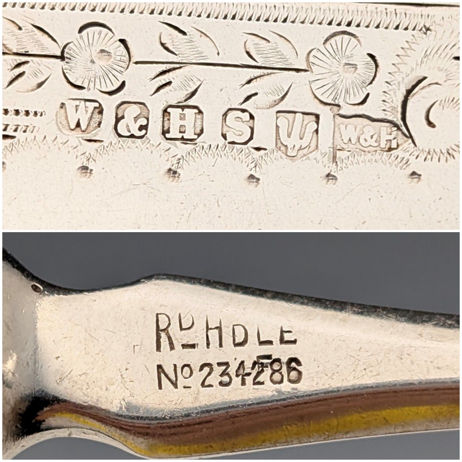 1907年 英国アンティーク シルバープレート製 カトラリー4ペア Walker&amp;Hall 1907年 英国アンティーク シルバープレート製 カトラリー4ペア