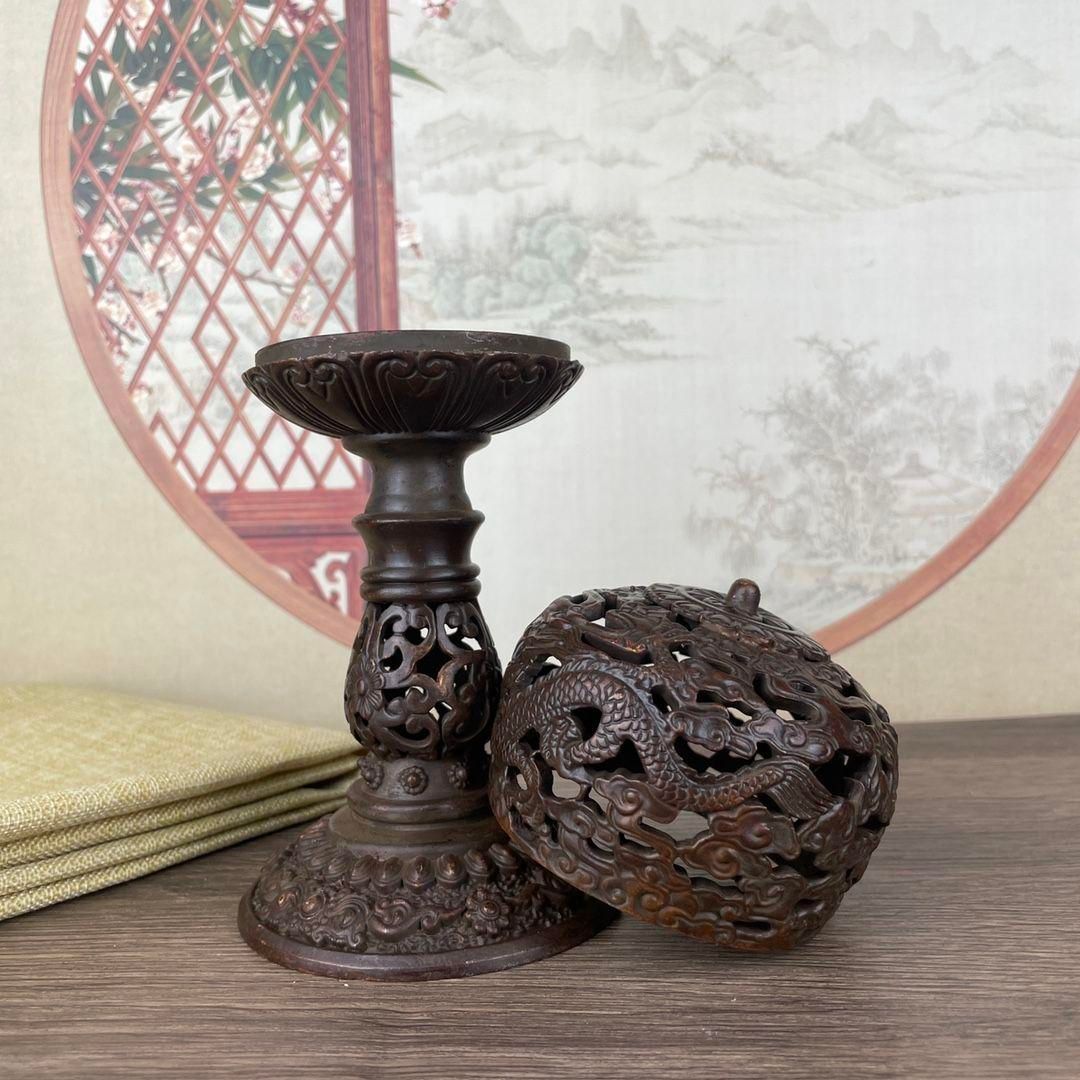 三鳳凰銅香炉 香薫炉 銅炉 三足鼎 銅器 香道具 装飾