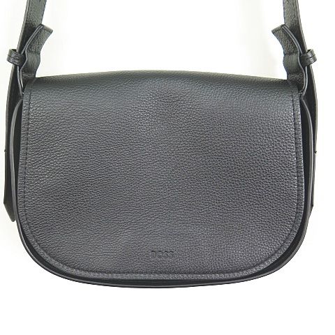 ヒューゴボス HUGO BOSS エンボスロゴ グレインレザー サドルバッグ 