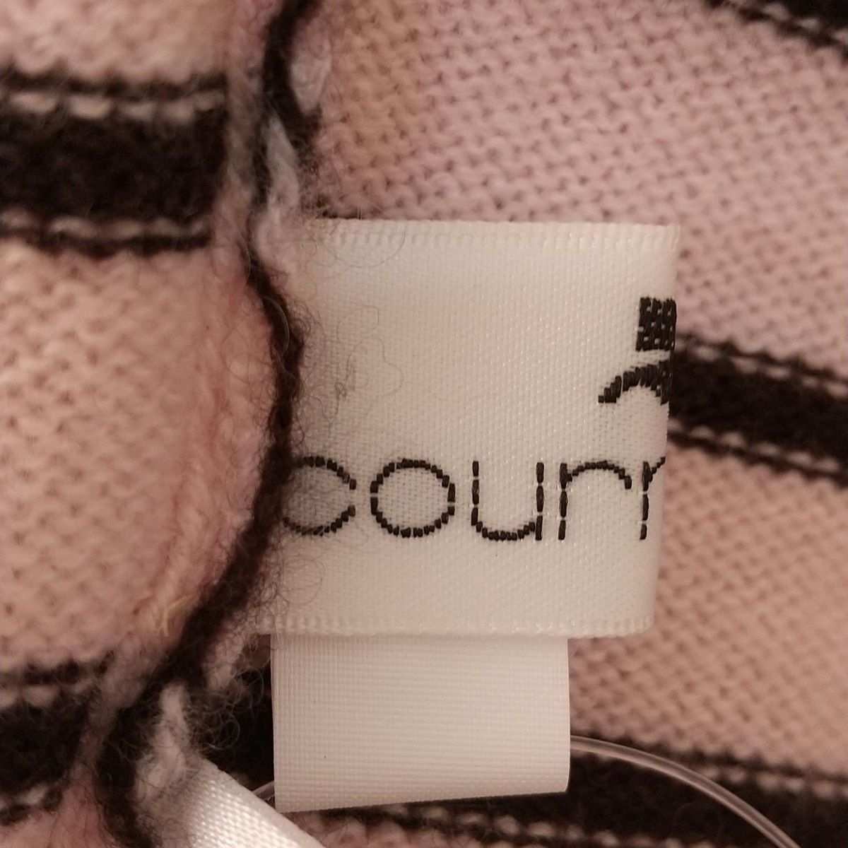  クレージュ 長袖セーター サイズ9 R レディース - ライトピンク×黒×ベージュ ハイネック カシミヤ ボーダー 長袖 ニット セーター