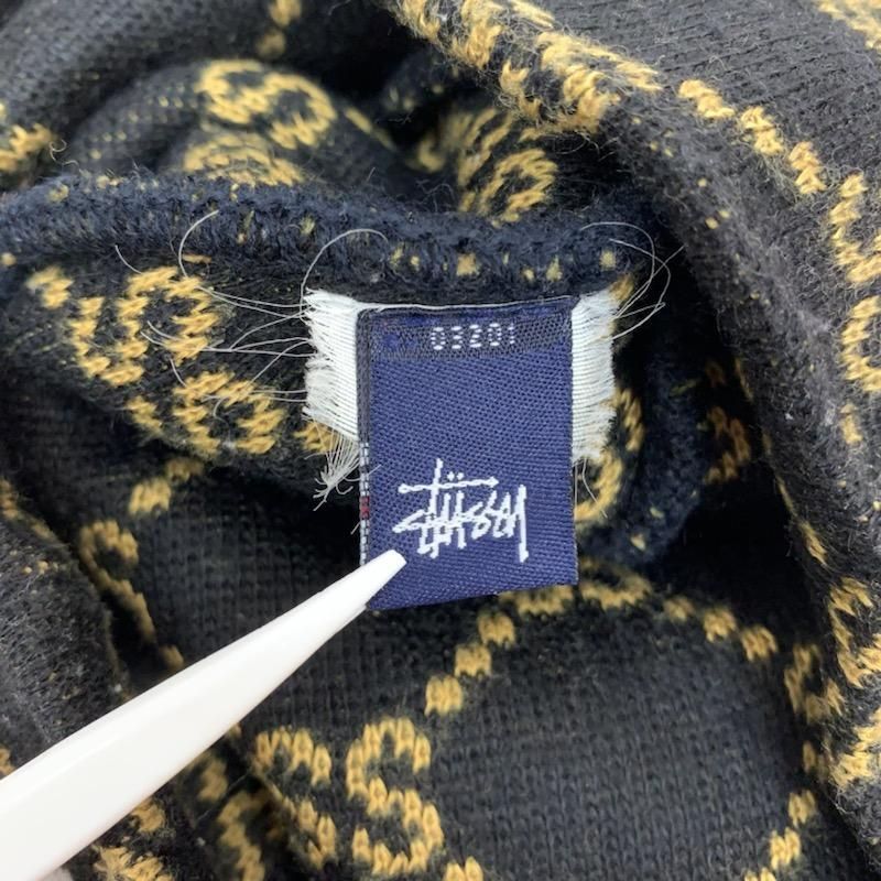 STUSSY 90's オールド モノグラム ニット キャップ ビーニー