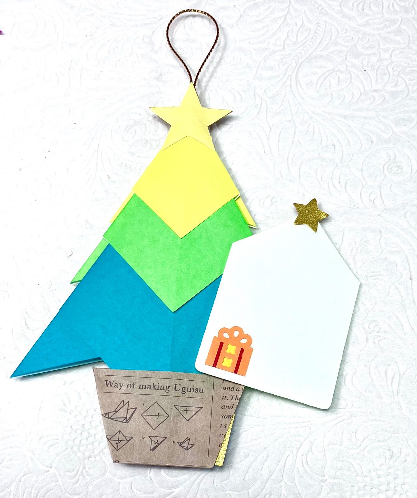 折り紙クリスマス飾り、メッセージカード付17セット - メルカリ
