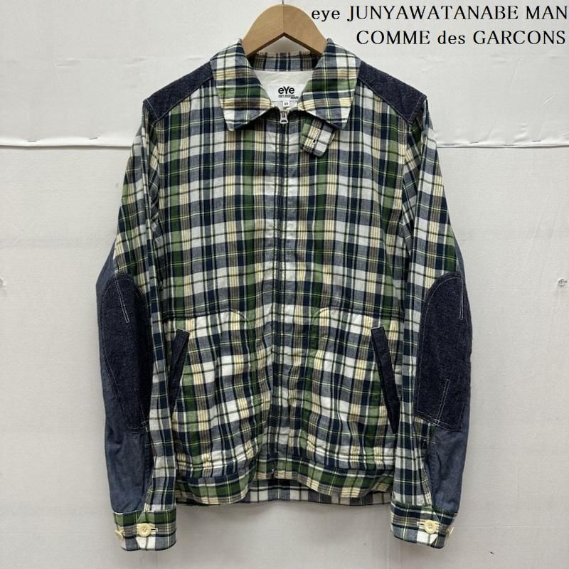 eye JUNYAWATANABE MAN COMME des GARCONS アイジュンヤワタナベマンコムデギャルソン ジャケット 上着 ジャンパー ブルゾン 15SS チェック デニム 切替 エルボーパッチ ジャケット WO-J913