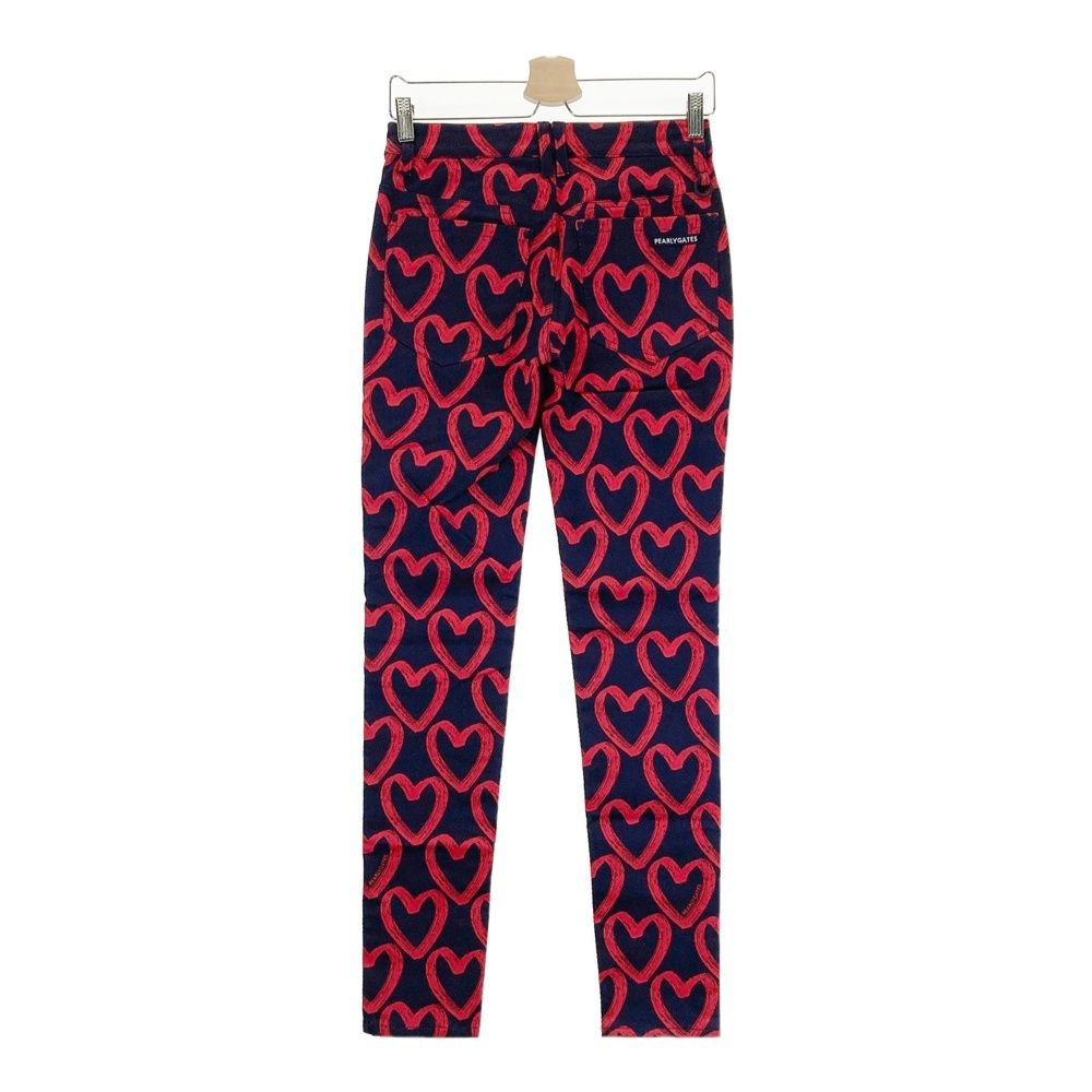 サイズ 0 PEARLY GATES パーリーゲイツ 055-2131306 パンツ ハート柄 ネイビー系 240101543665 ゴルフウェア レディース ストスト