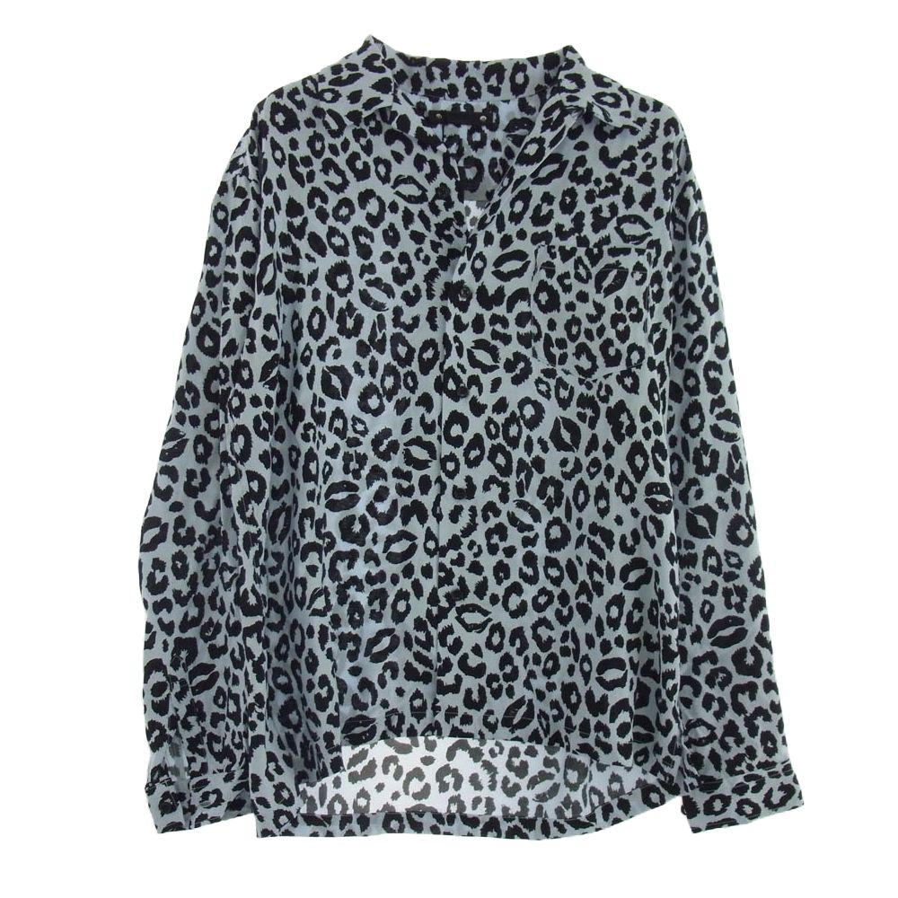MINEDENIM マインデニム MND-IST001-30-022 Lips Leopard Print L/S Open Collar SH レオパードプリント 長袖  オープン シャツ ブラック系 ホワイト系 2【美品】【中古】