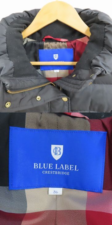 BLUE LABEL CRESTBRIDGE ダウンジャケット レディース 36サイズ フード
