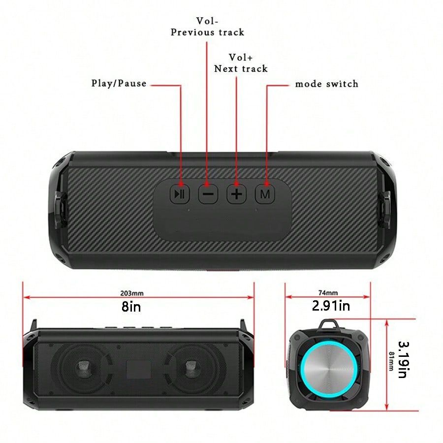 Bluetooth スピーカー サブウーファー サウンドボックス 耐水性 楽天市場】ポータブル Bluetooth スピーカー サブウーファー搭載