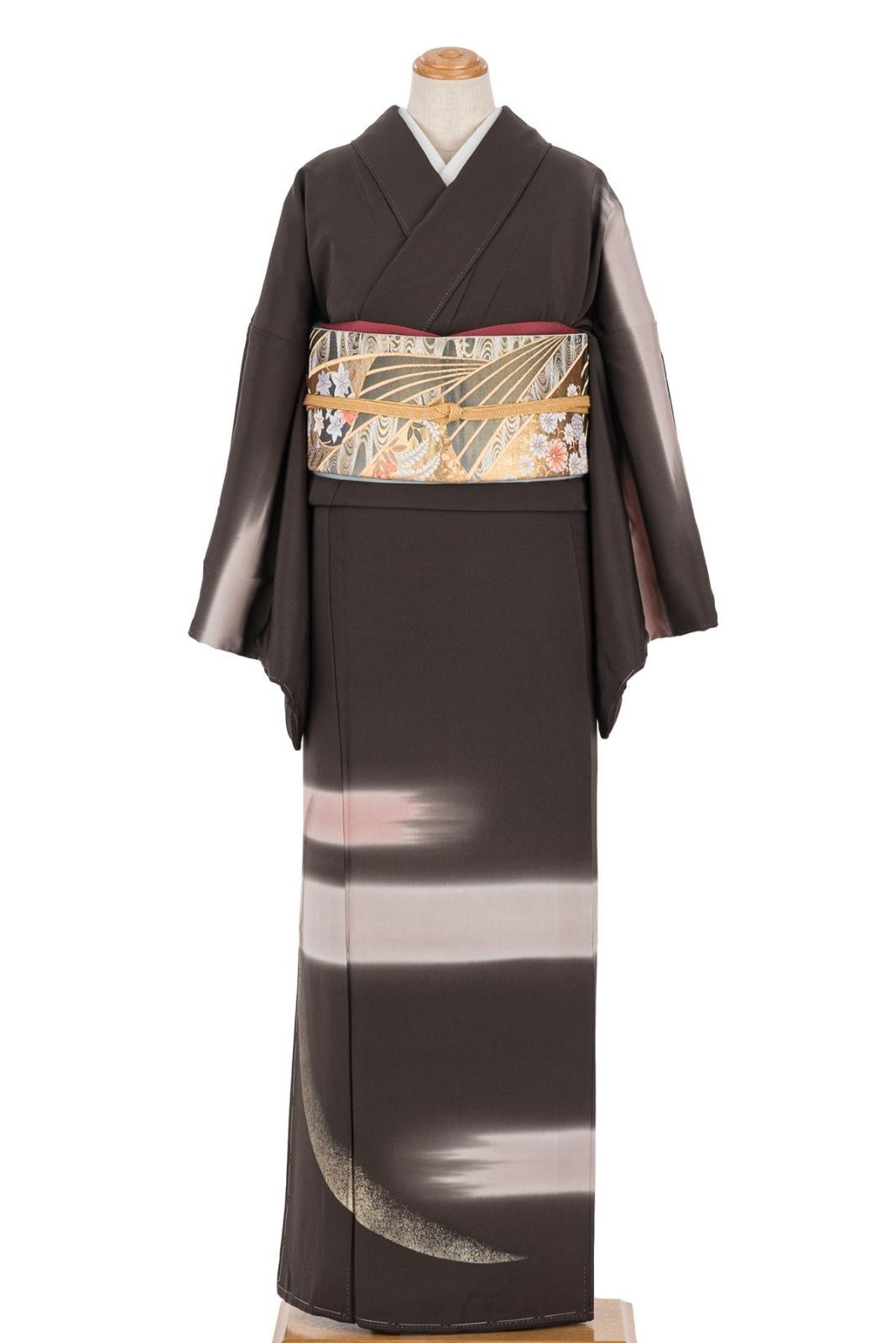 訪問着 霞と三日月 作家物 ゆったりサイズ