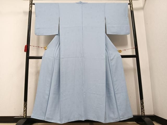 平和屋着物 上質な色無地 舞葉地紋 秘色色 正絹 AABC3348ph