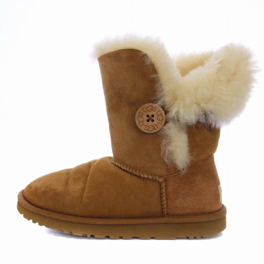 アグ オーストラリア UGG australia ベイリーボタン 2 BAILEY BUTTON 2 ムートンブーツ ショートブーツ スエード US5  22cm ベージュ 5803 /BM