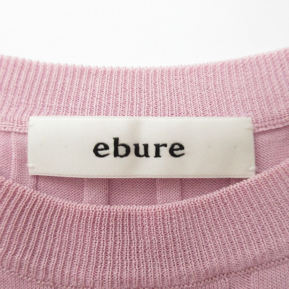 22SS ebure エブール シアーコットンアセテート ノースリーブ ニット プルオーバー カットソー ピンク レディース 古着 中古 【アルファベット】 USED